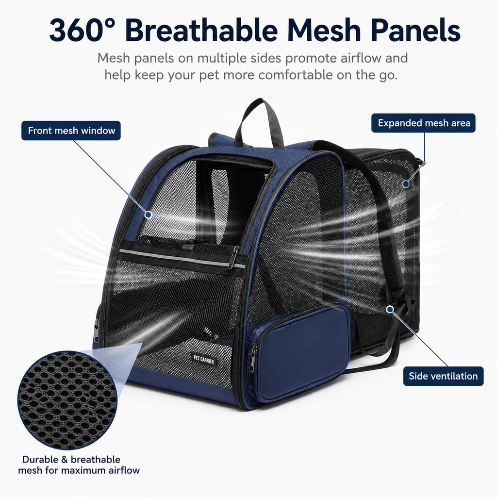 Blue Expandable Cat Carrier Backpack Q74188