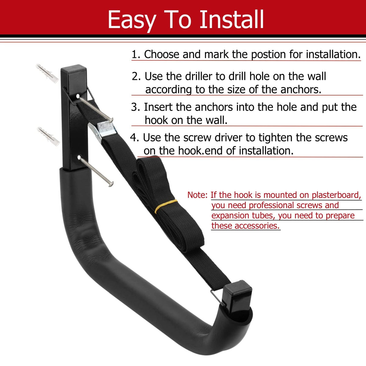 Wall Mount Kayak Storage Hooks U967