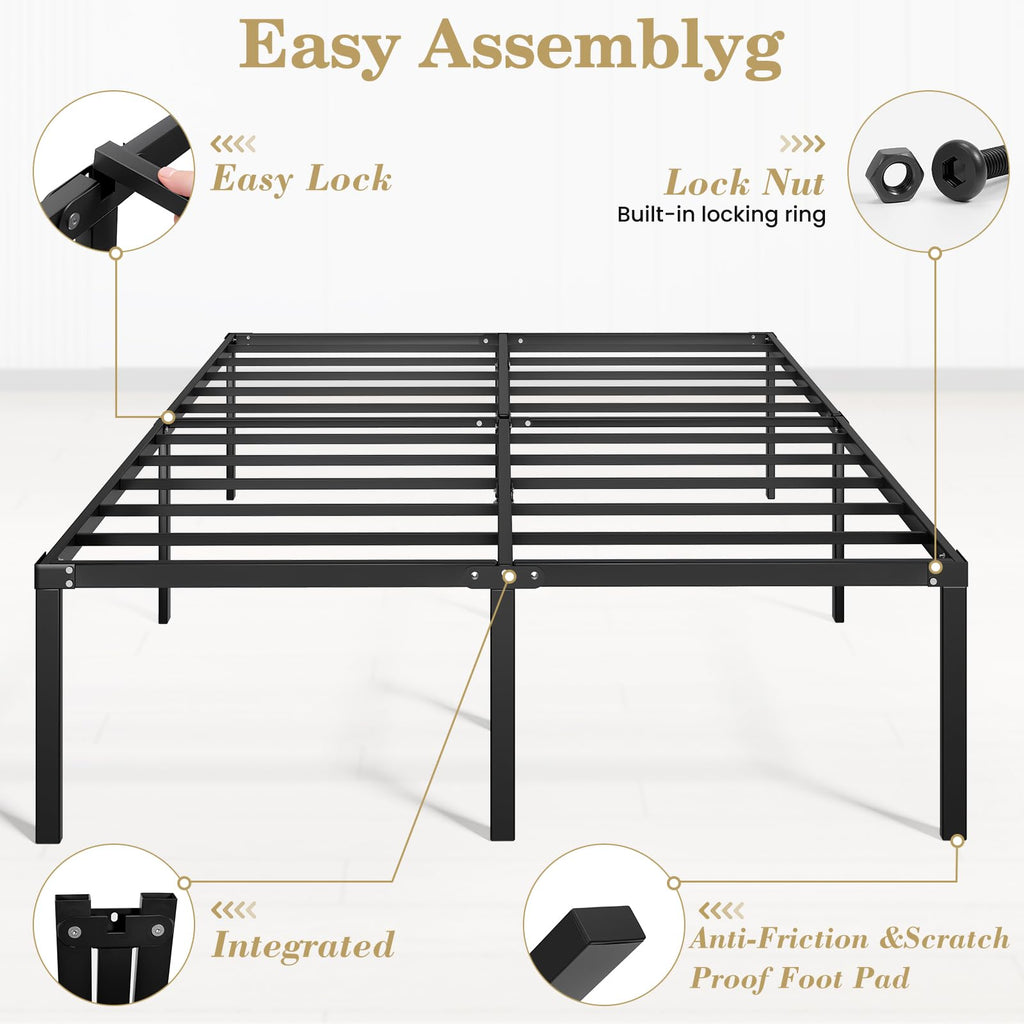 Queen 18 Inch Heavy Duty Metal Platform Bed Frame with Under Bed Storage P224083