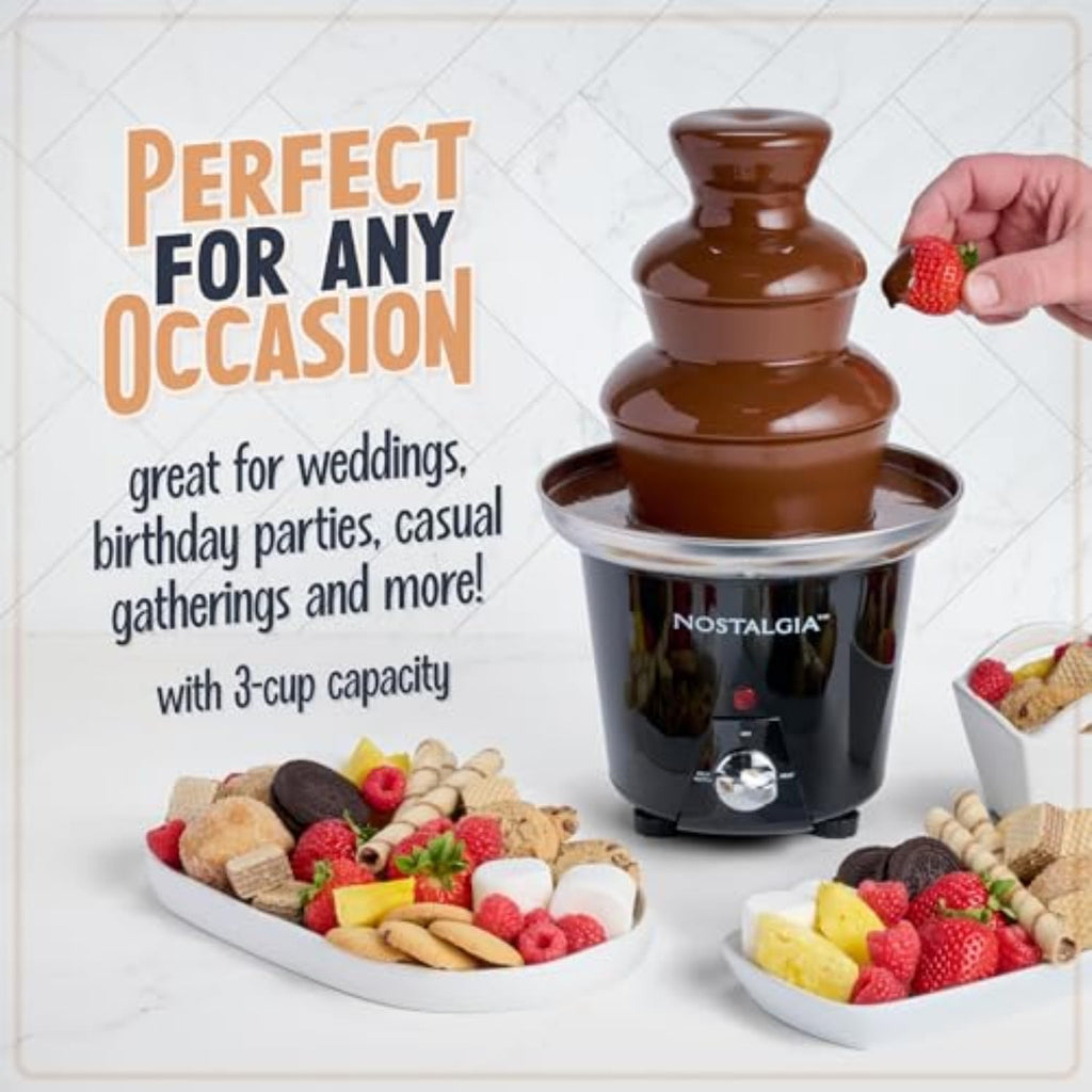 3 Tier Electric Chocolate Fondue Fountain Machine 24-Ounce Black R4610