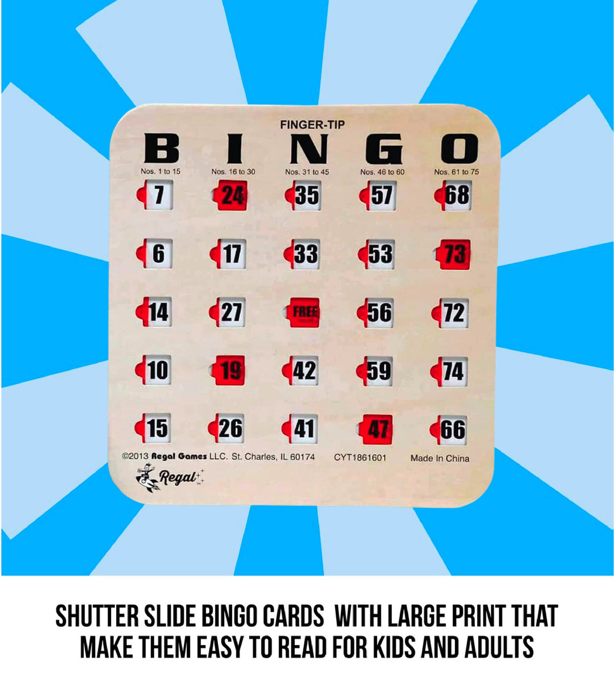 Large Print Reusable Bingo Cards 100 Pack P8116