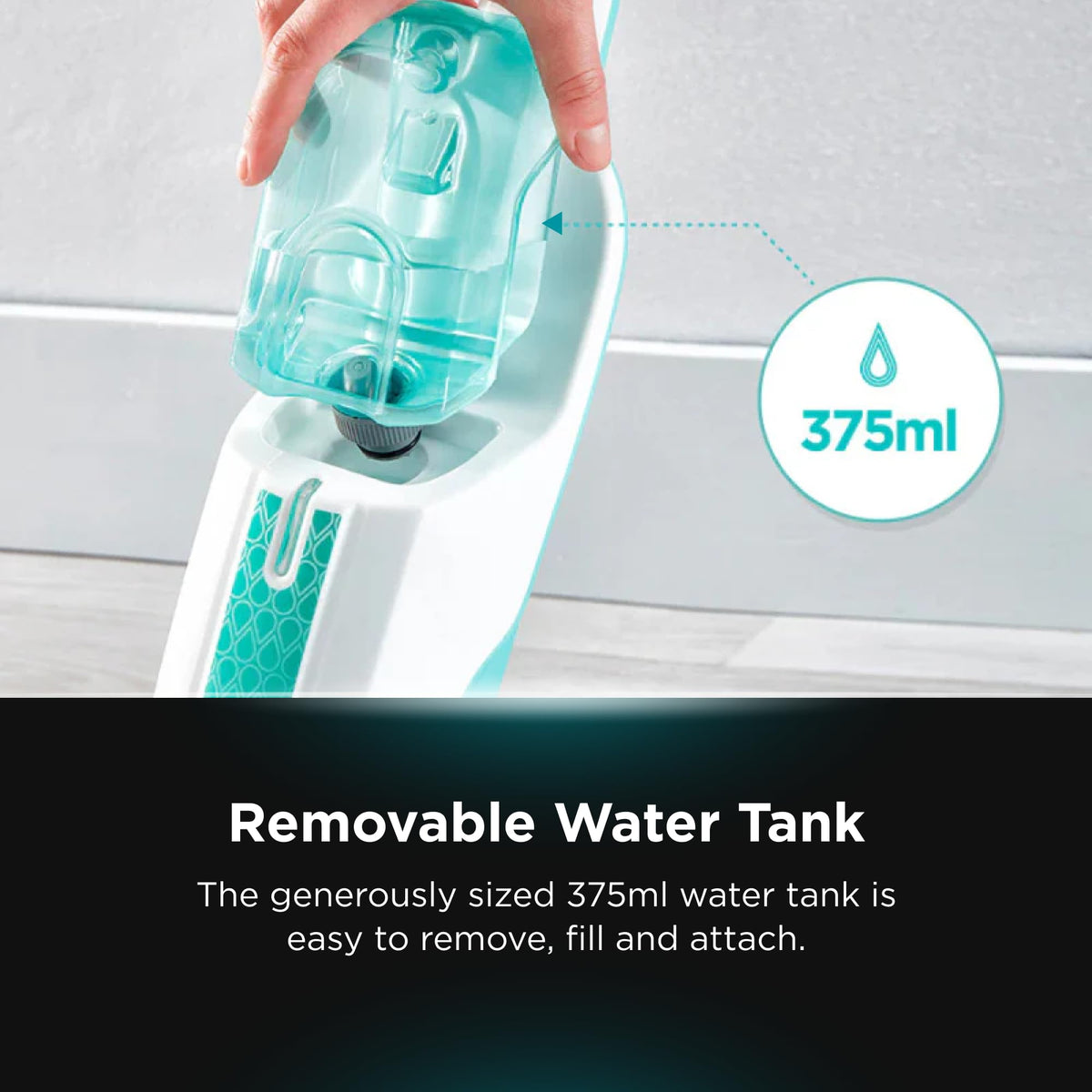 White Steam Mop Hard Floor Cleaner with XL Removable Water Tank X581