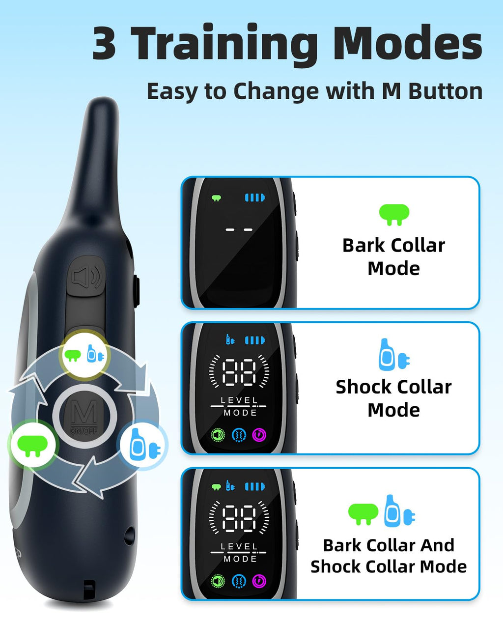 2-in-1 Dog Training Collar with Remote H6476