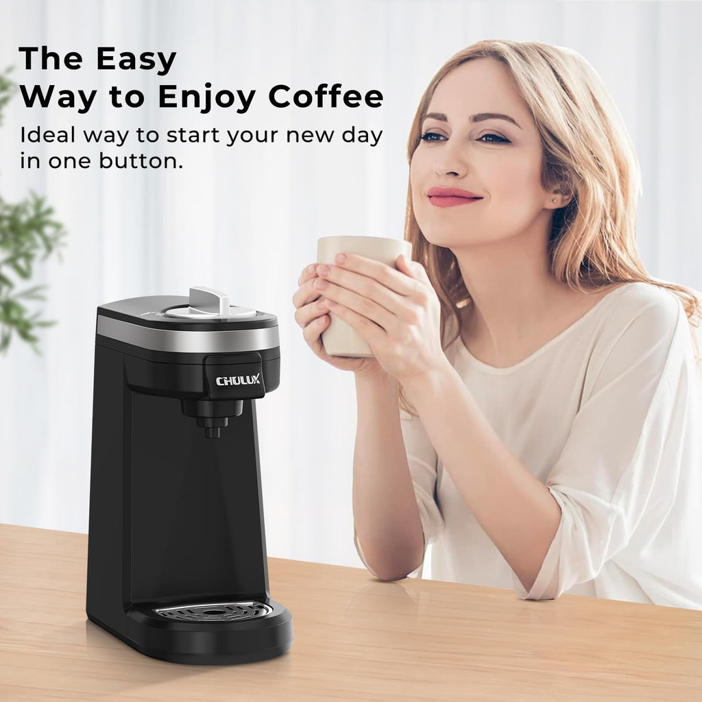 Black Mini Single Serve Coffee Maker H246