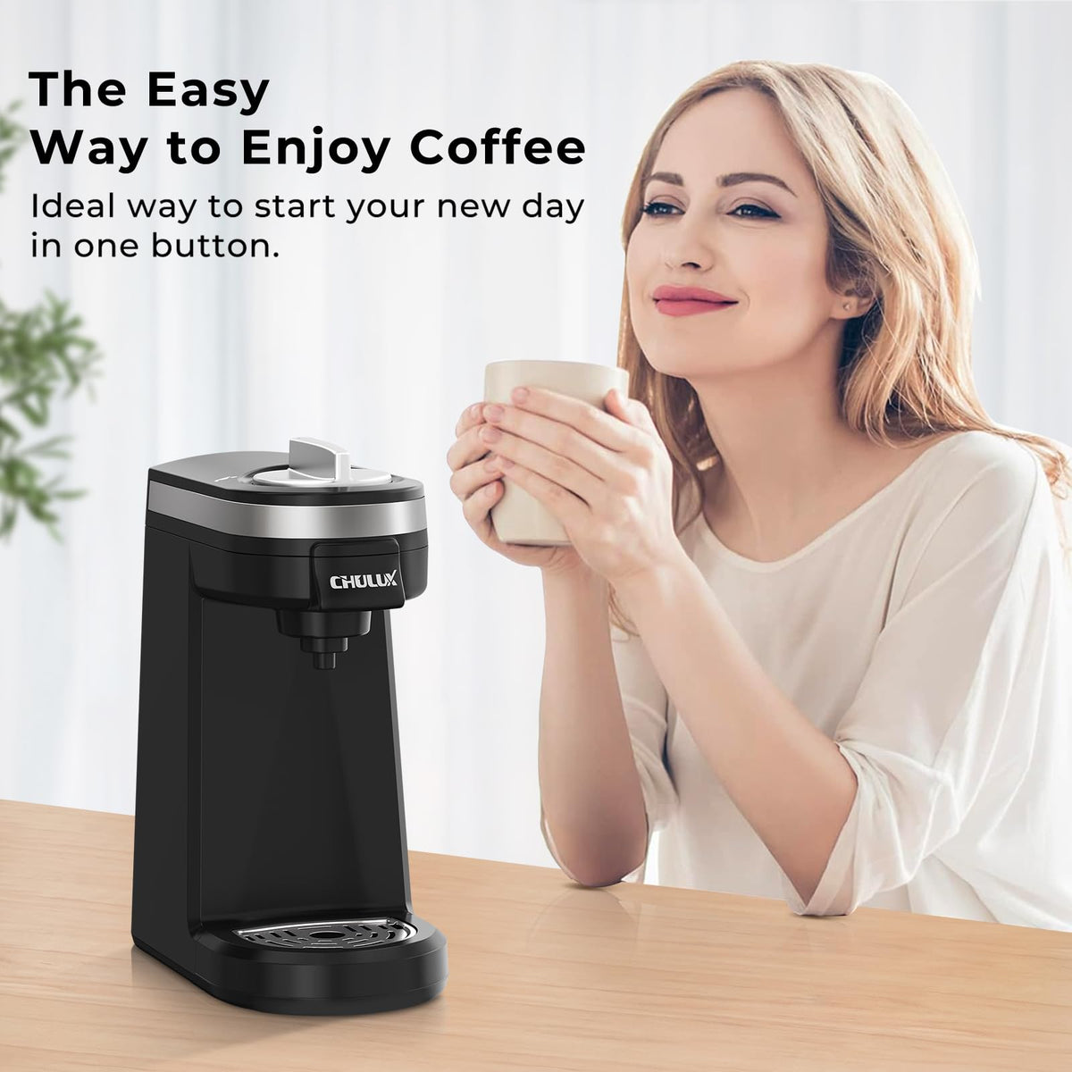 Black Mini Single Serve Coffee Maker H246