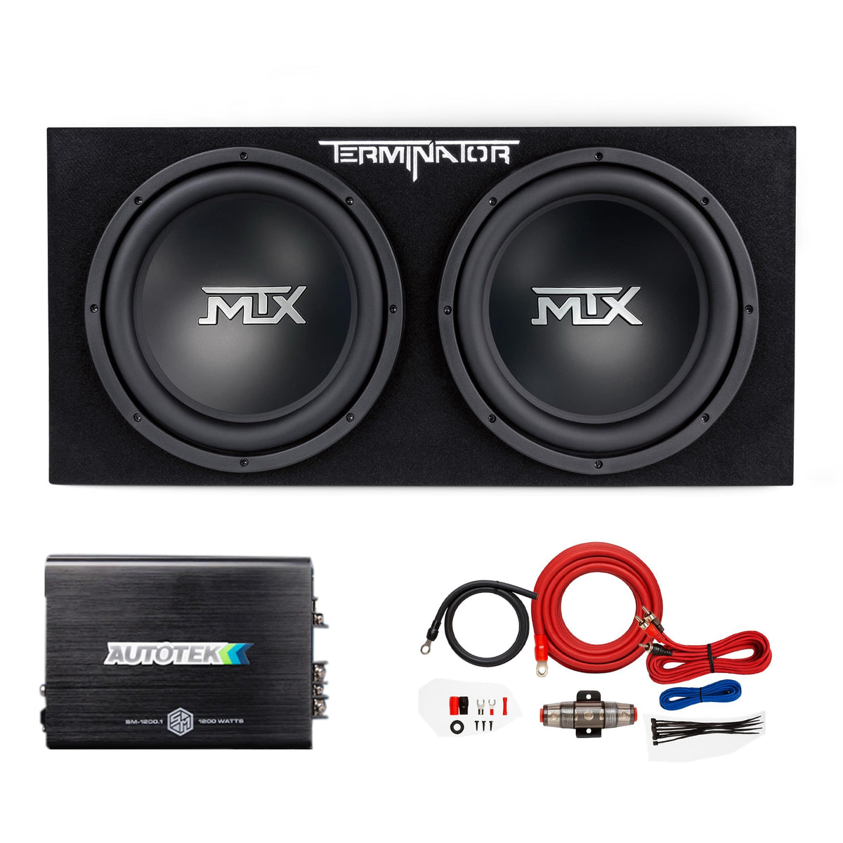 12" Subwoofer Box, Mono Amp & 4 Gauge Wiring Kit G372642