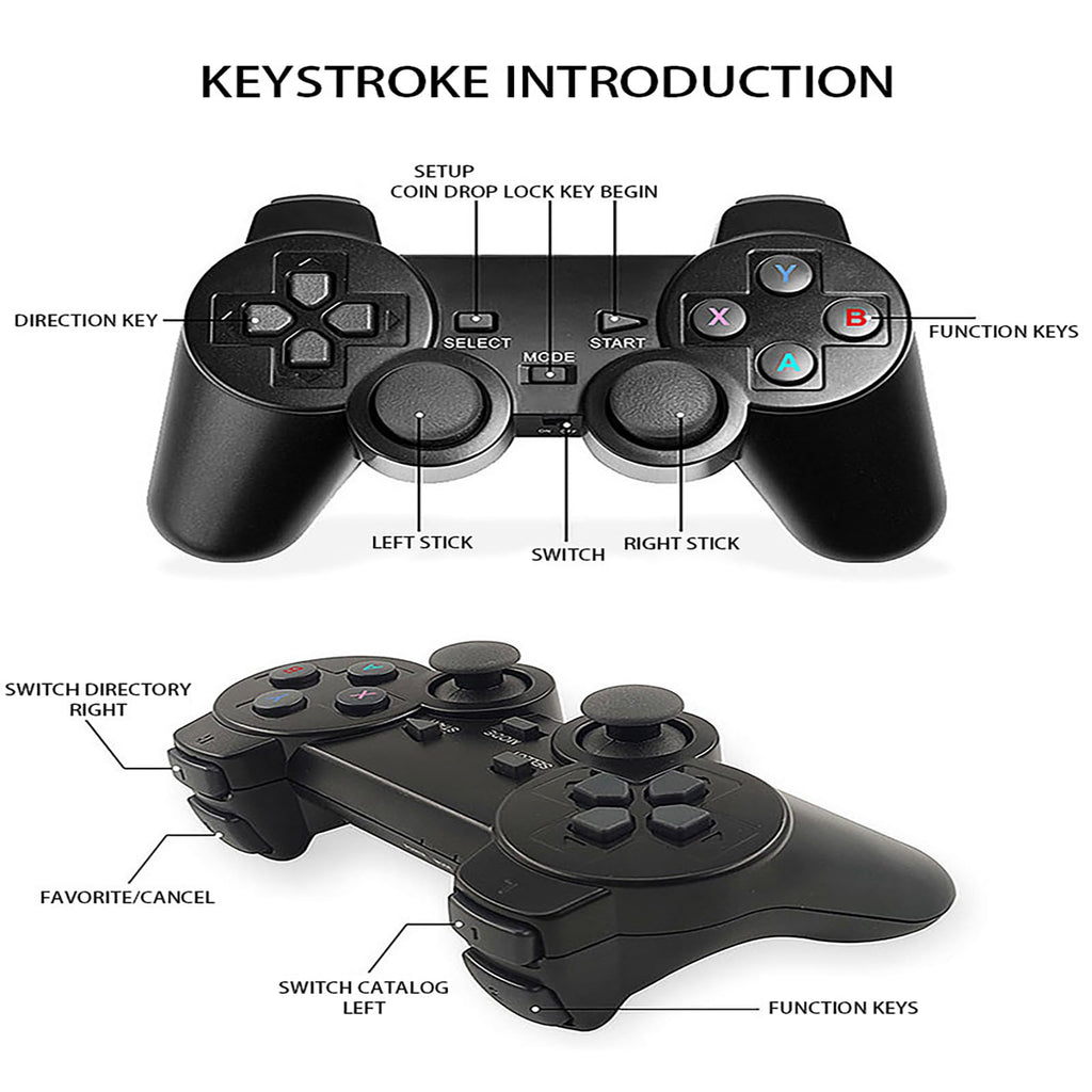 Retro Game Console with 2.4G Wireless Controllers H85689