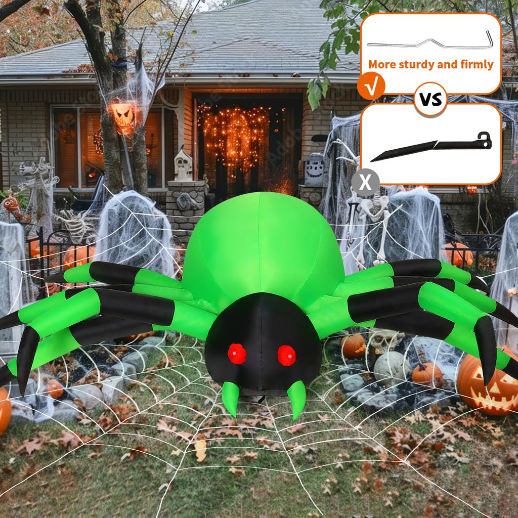 9FT Green Spider Yard Inflatables P6325