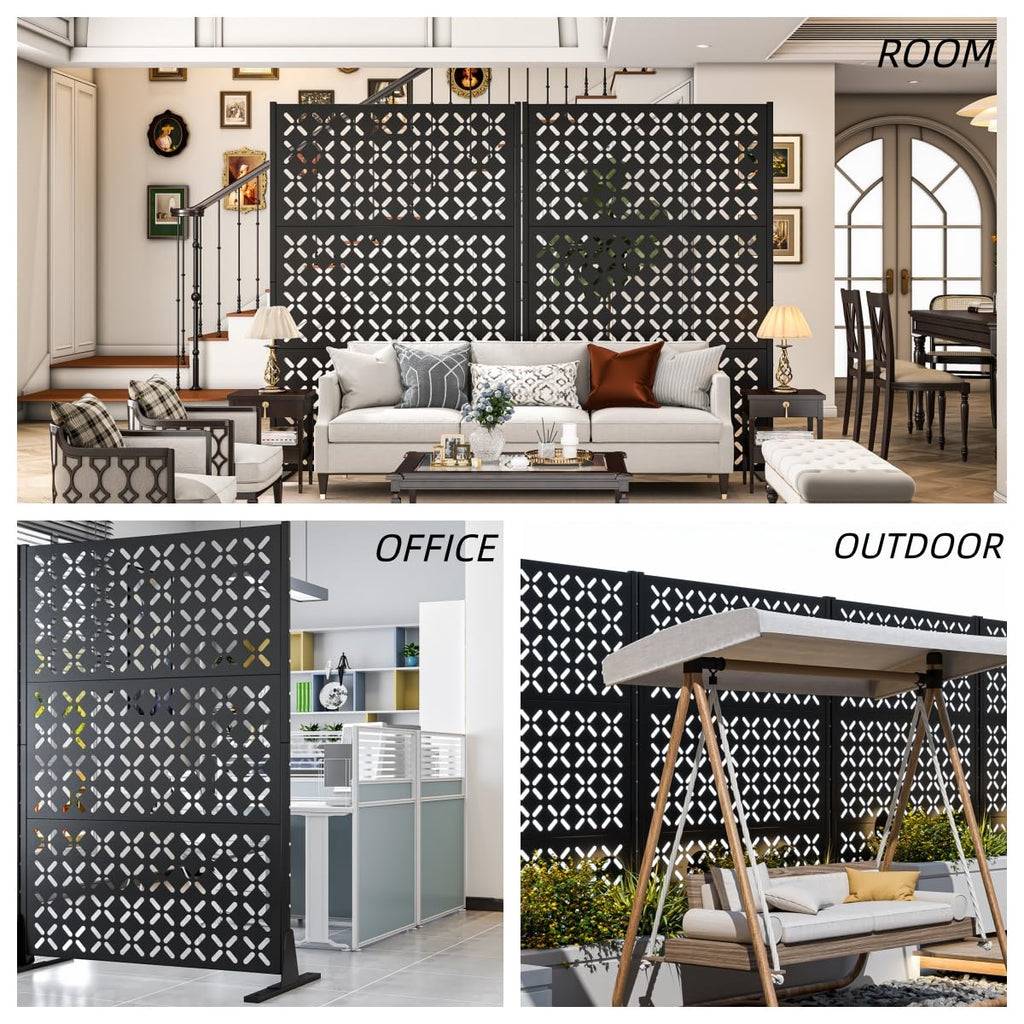 72" Decorative Metal Outdoor Privacy Fence Screen M3457