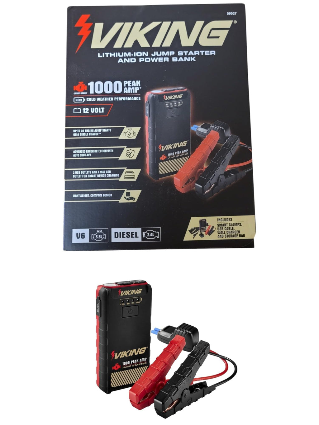 1000 Peak amp Lithium-ion Jump Starter and Power Bank R219703