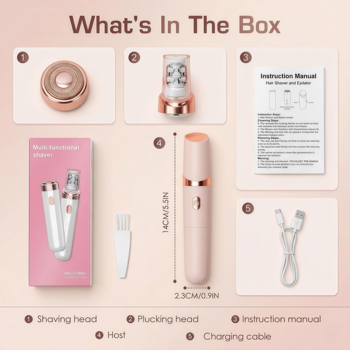 Rechargeable Cordless Electric Facial Epilator F25861