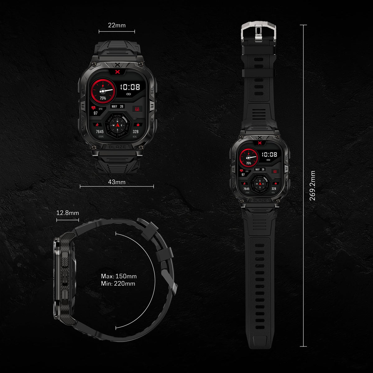 Rugged Smart Watch with GPS C785
