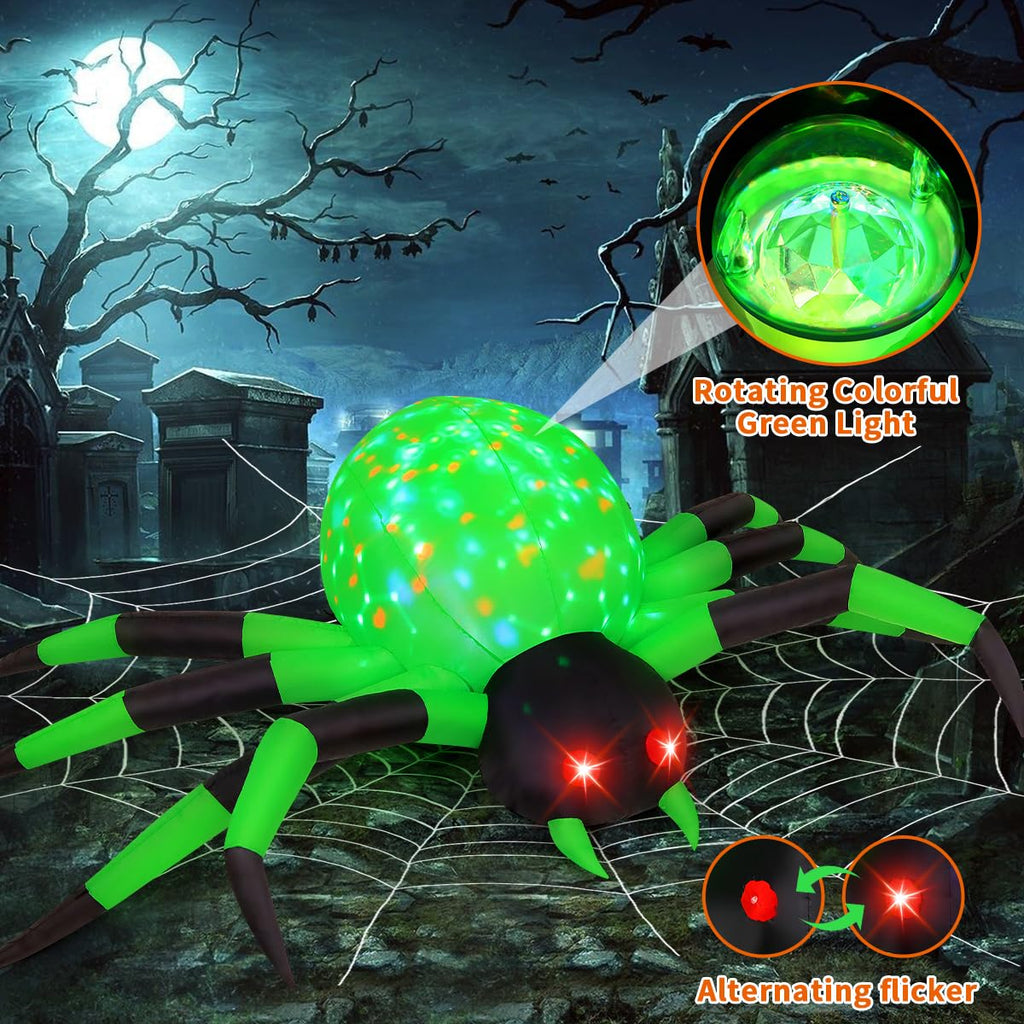 9FT Green Spider Yard Inflatables P6325