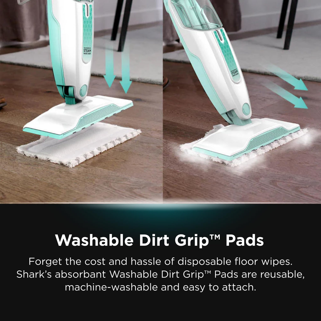 White Steam Mop Hard Floor Cleaner with XL Removable Water Tank X581