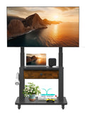 Rolling TV Stand with Fabric Drawer Storage for 32-75 Inch Flat/Curved Screen R24234