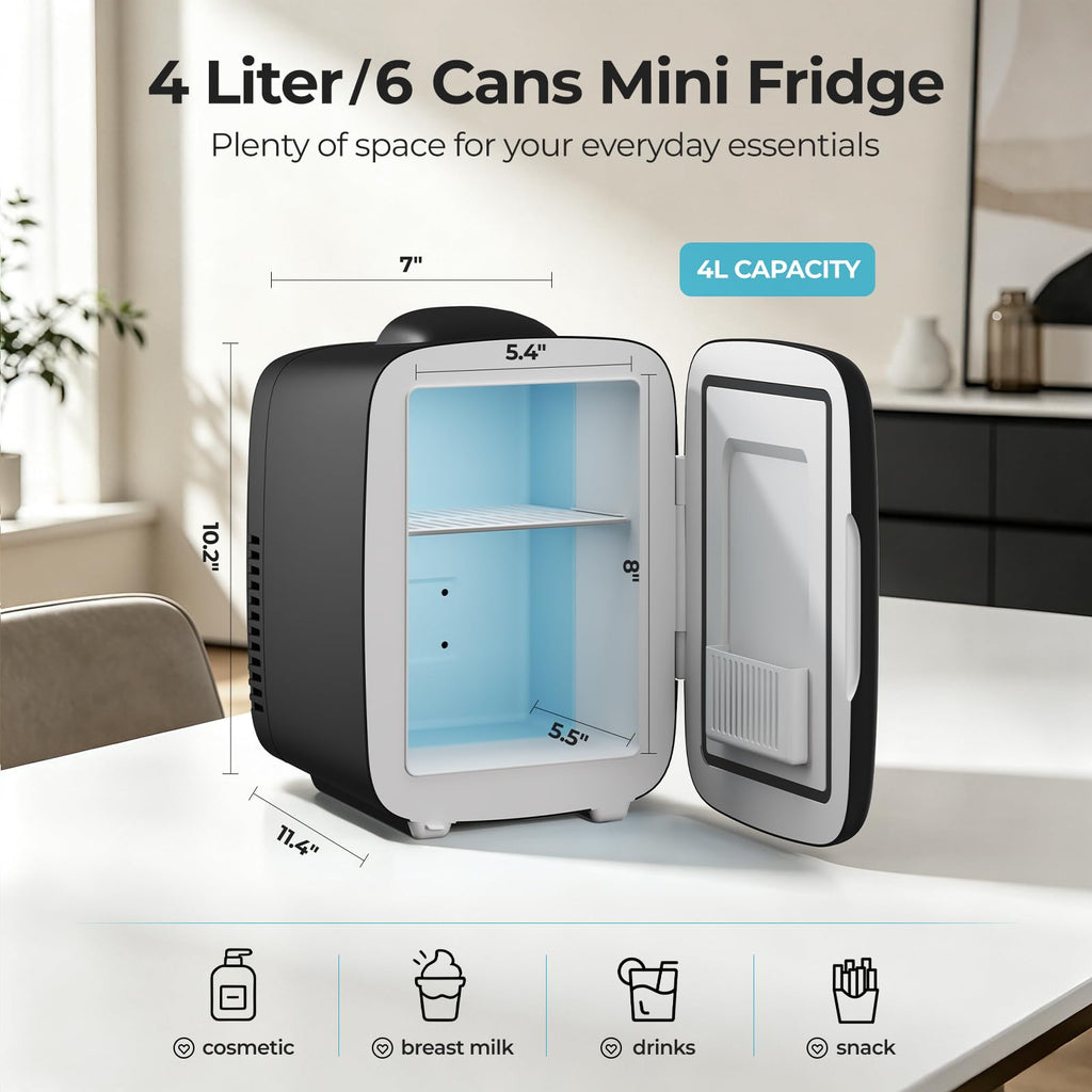 4L 6 Can Portable Mini Fridge C7356