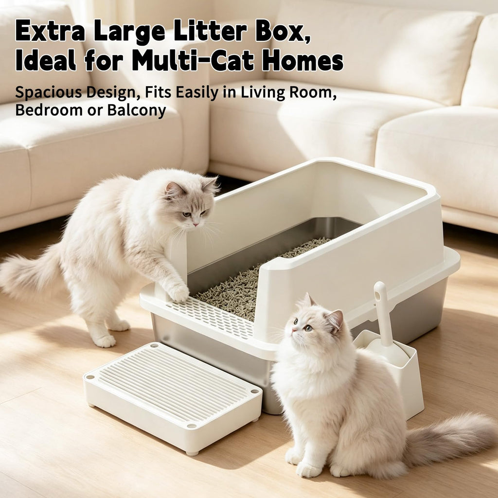 Stainless Semi-Closed Litter Box G9432