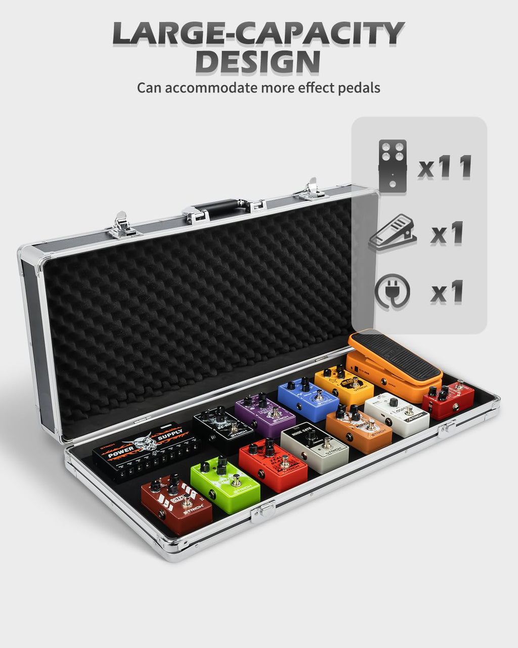 Guitar Pedal Case 27.5" x 11.8" x 4.3" Aluminum E2633