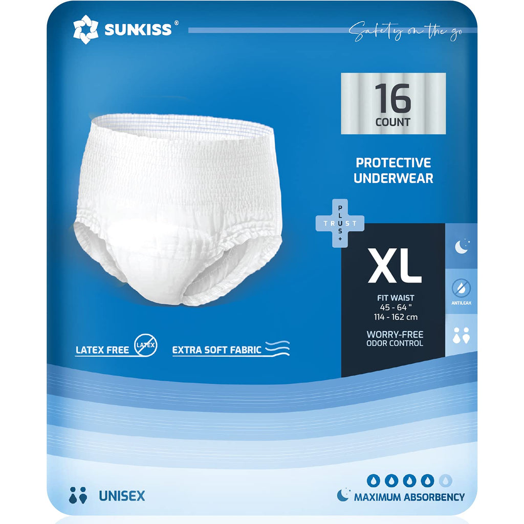 Incontinence Disposable Underwear XLarge 16 Count & Wet Wipes 200 Count S191356