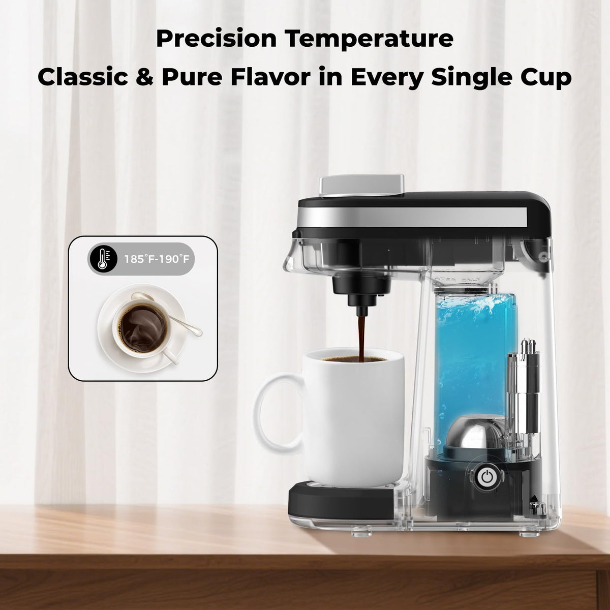 Black Mini Single Serve Coffee Maker H246
