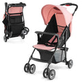 Lightweight Compact Fold Stroller with Canopy & Storage Basket, Pink O6338