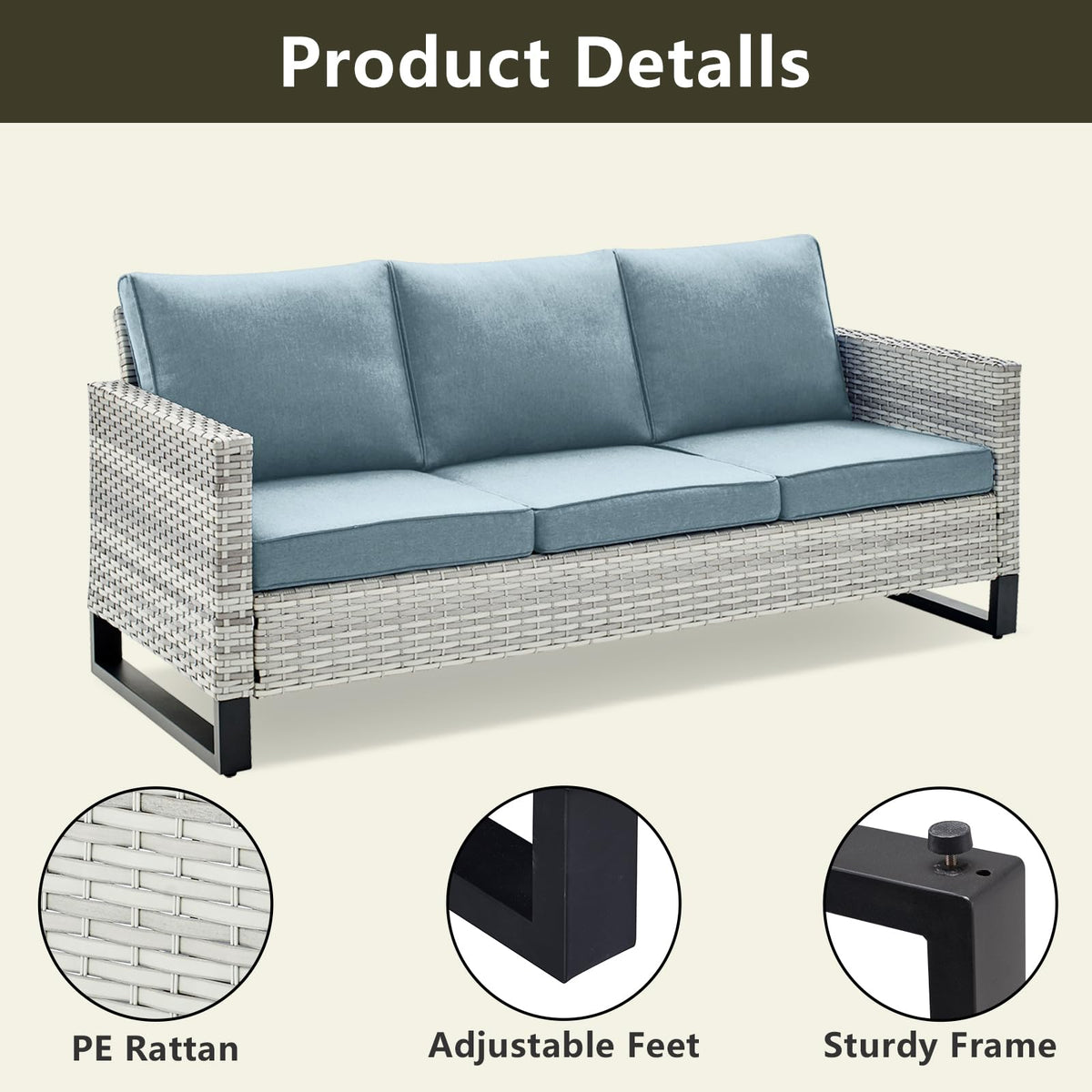 6 Piece Wicker Patio Conversation Set with Swivel Rocker Chairs and Ottoman G25736