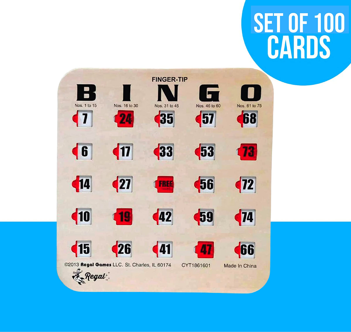 Large Print Reusable Bingo Cards 100 Pack P8116
