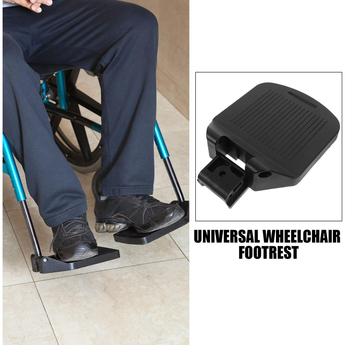 2pcs Universal Adjustable Wheelchair Leg Rest Foot Pedals G1455