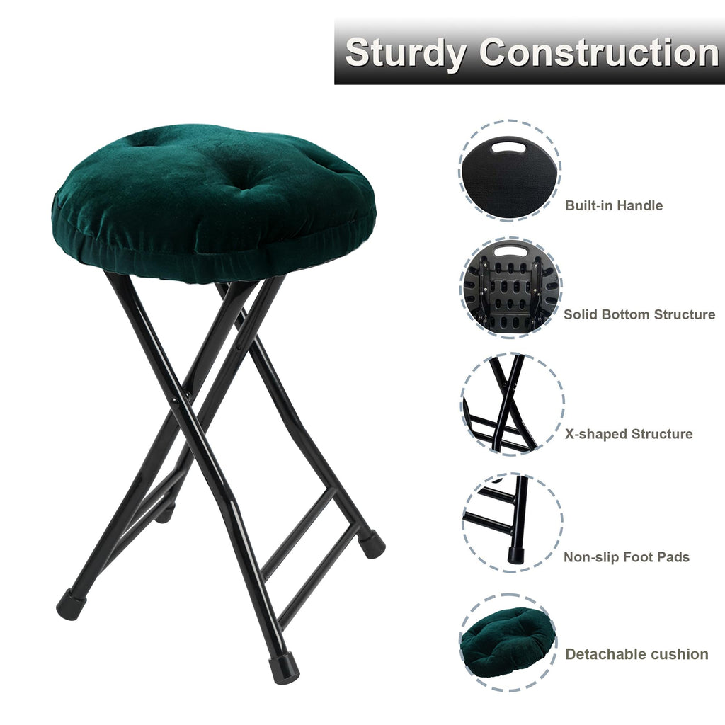 Folding Stool with 2 Pack Seat Cushion D2541