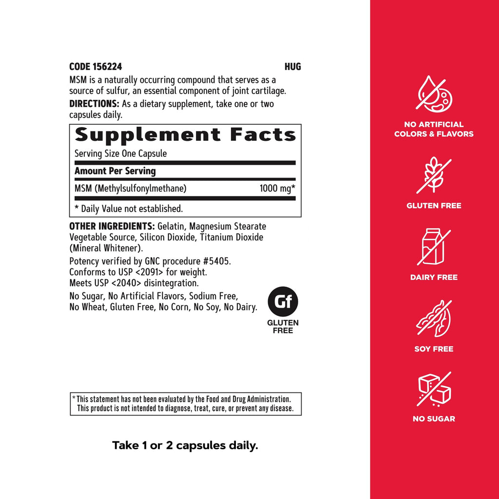 MSM 1000mg Supplement K222