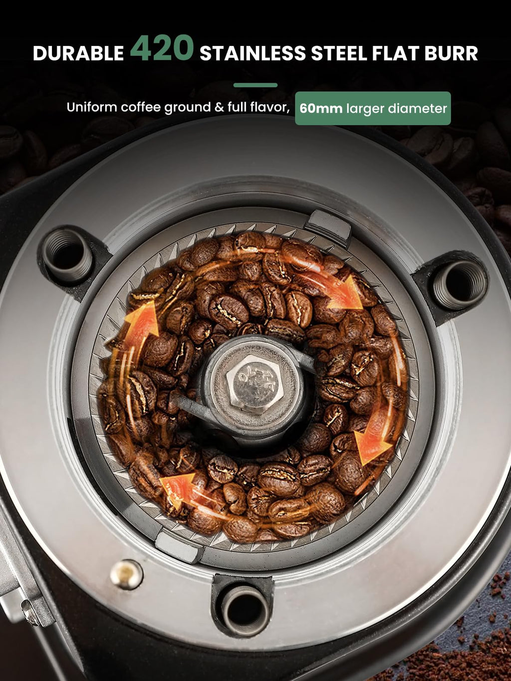 60mm Flat Burr Coffee Grinder J401120