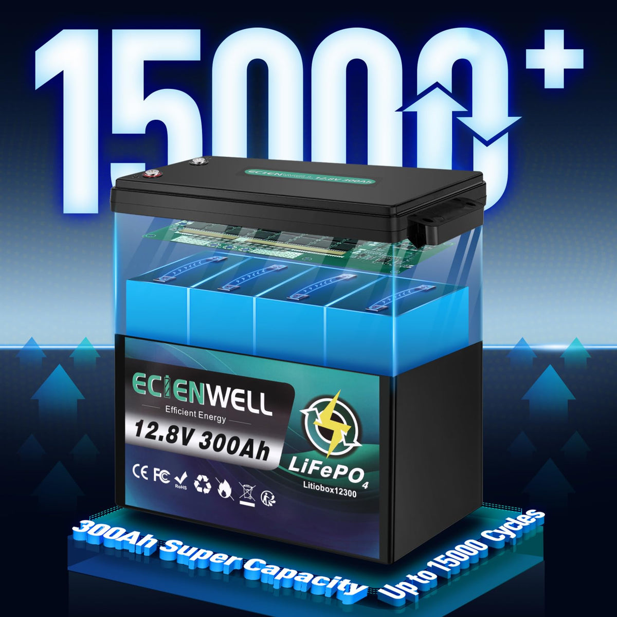 12V 600Ah LiFePO4 Battery with 200A BMS Y71562