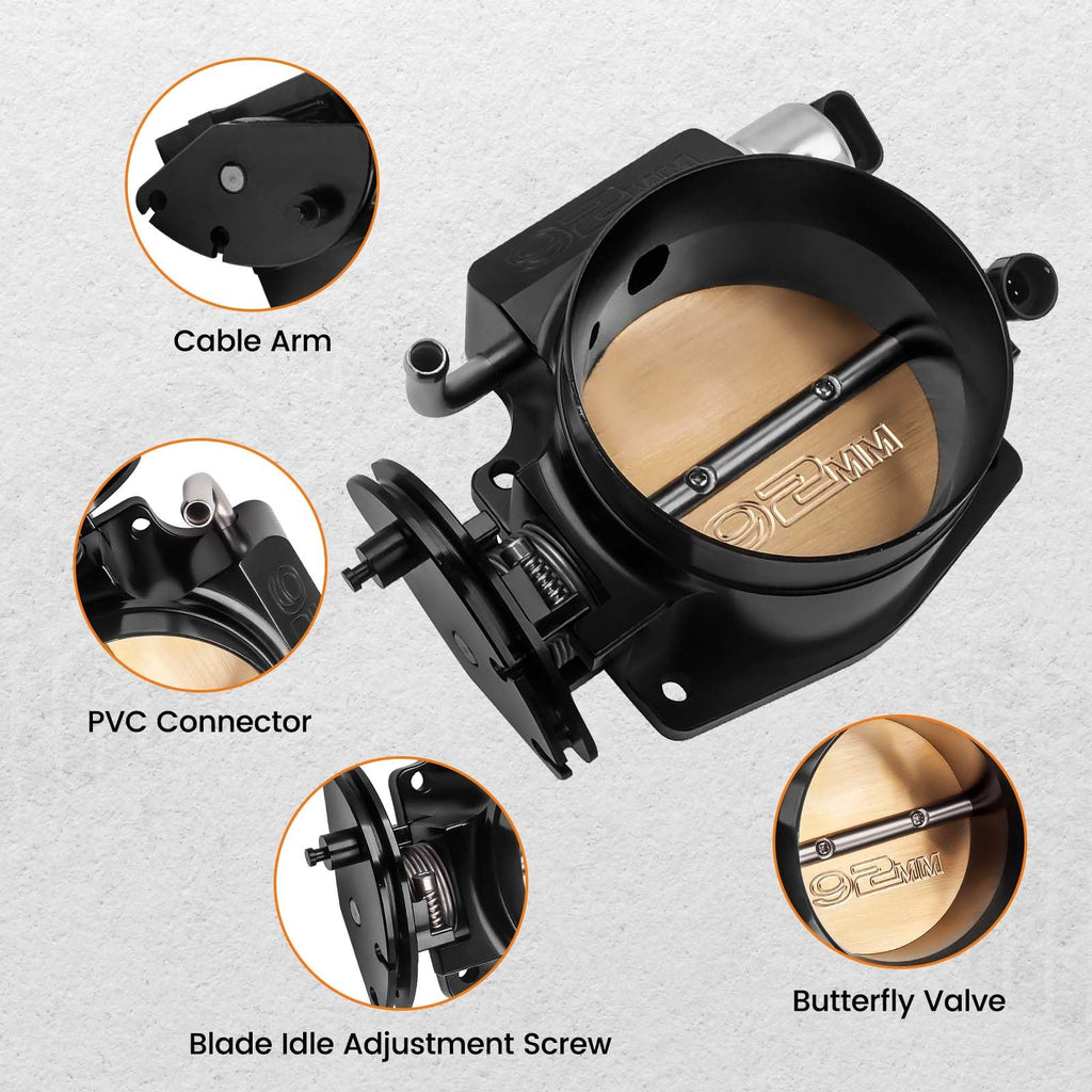 92mm Throttle Body with TPS IAC 4 Bolt E50458