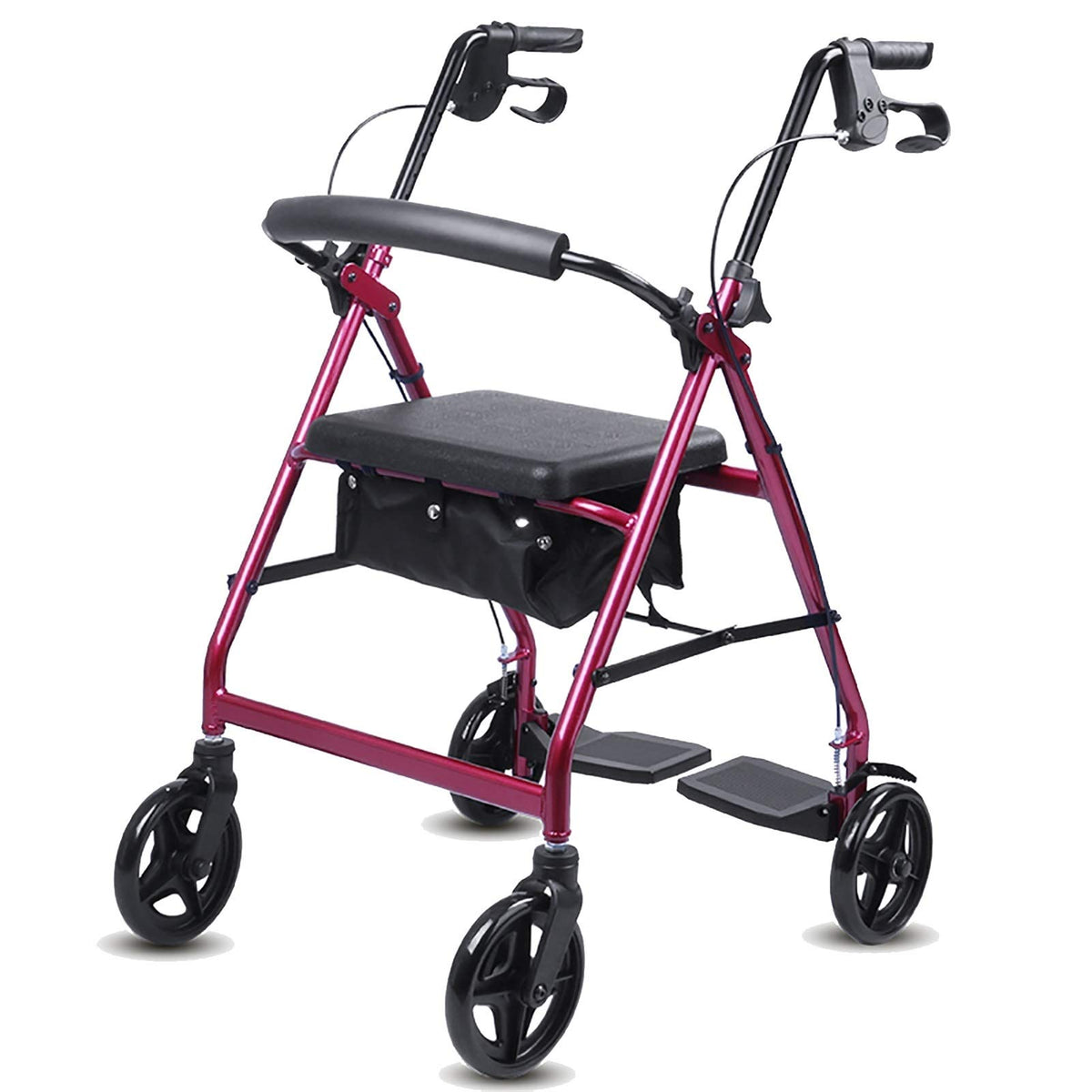 Blue Foldable Lightweight Rolling Walker with Seat B1962