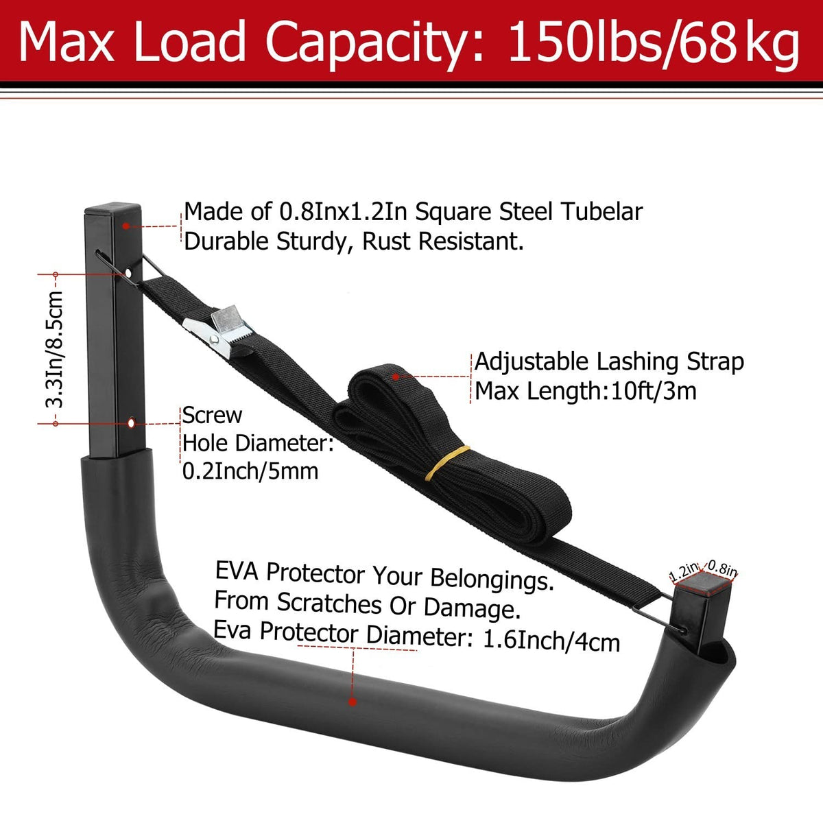 Wall Mount Kayak Storage Hooks U967