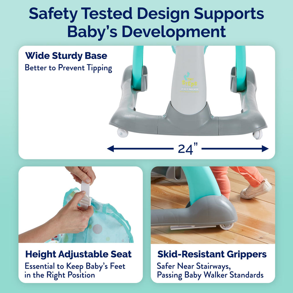 Foldable Adjustable Baby Walker with Wheels A8478