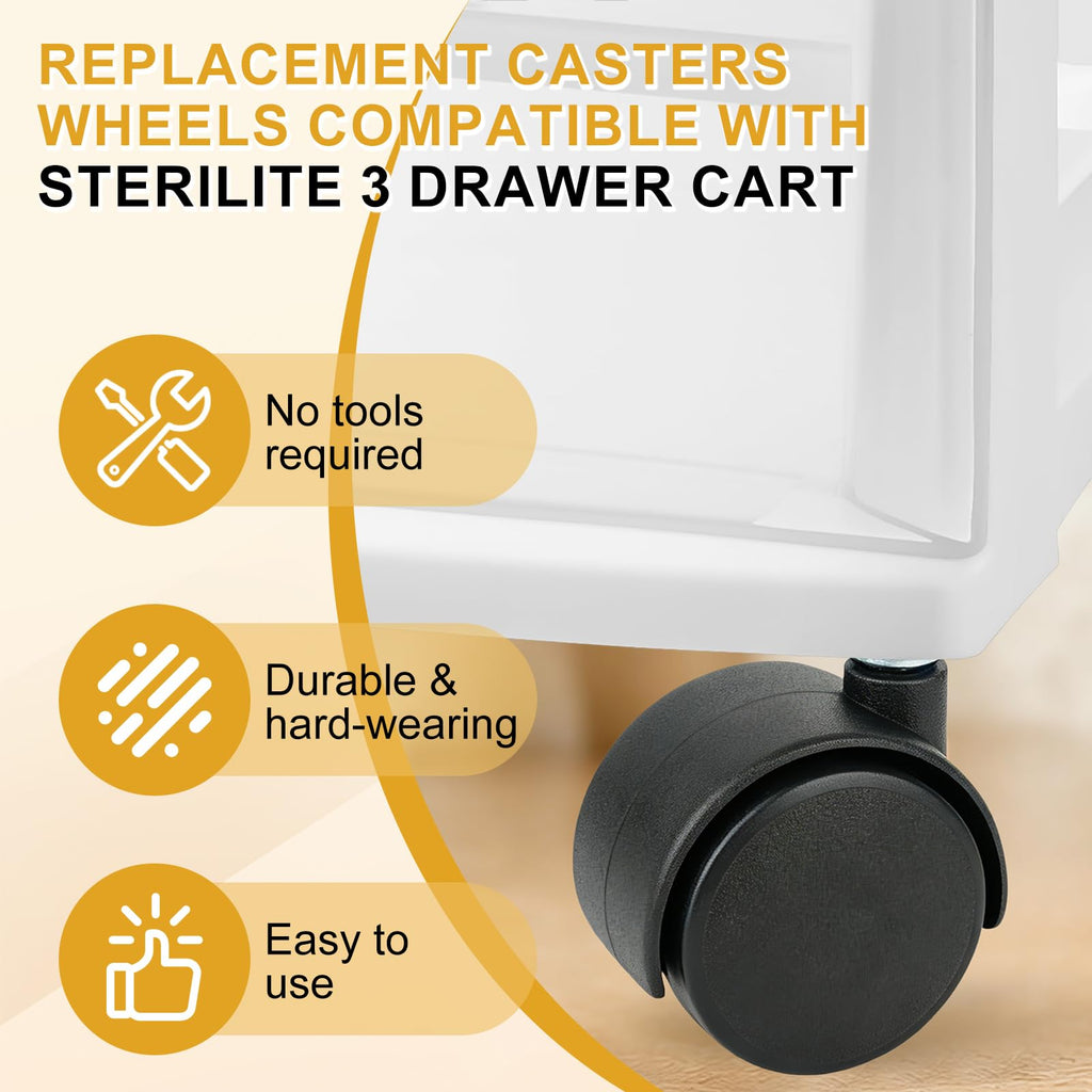 8PCS Replacement Casters for 3 Drawer Cart U4288