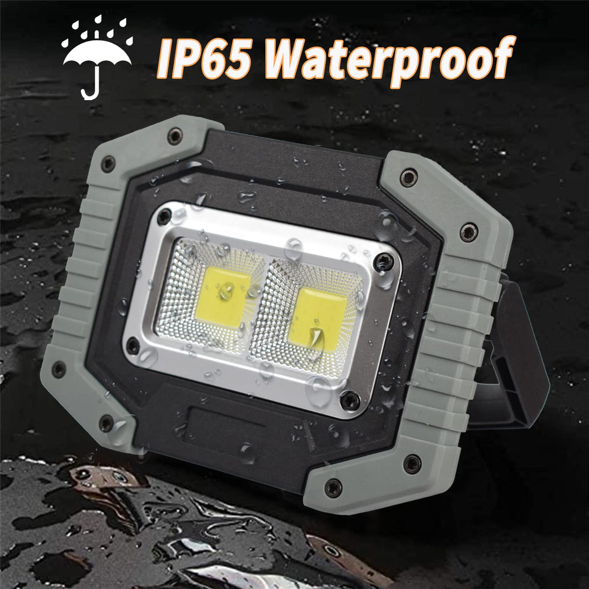 LED Work Light 2-Pack 30W 1500LM Portable Rechargeable Magnetic Base Z307