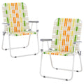 2 Pcs Lightweight Folding Beach Chairs with Armrests X5668