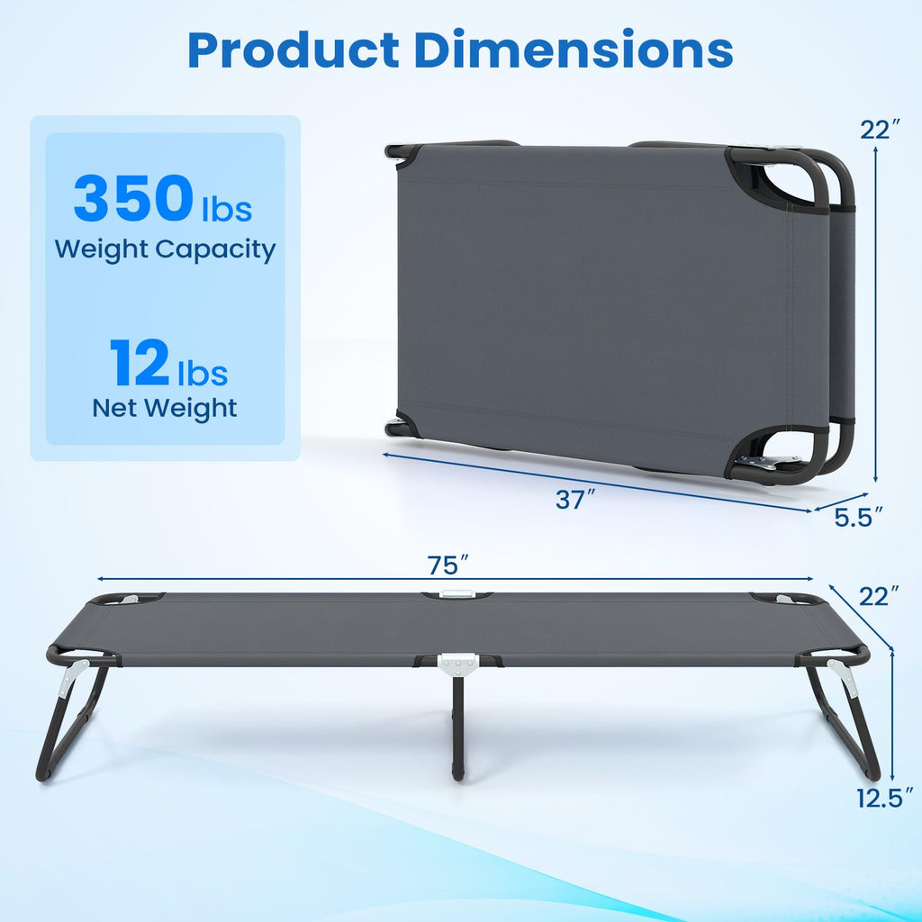 Folding Camping Cot Portable Ultralight Compact Sleeping Cot Bed Oxford Fabric Z16664