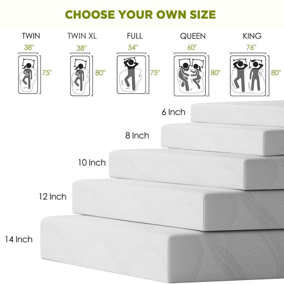 6 Inch Twin Memory Foam Mattress L966653