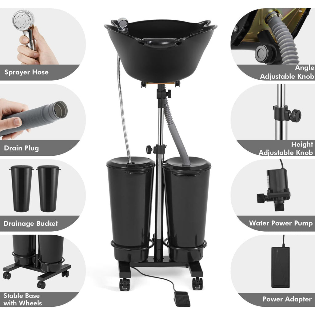 Portable Hair Washing Basin with Electric Pump M116156