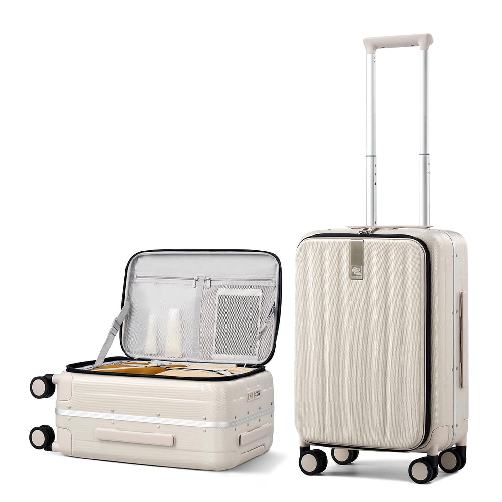 20 Inch Carry On Luggage with Wheels PC Hard Shell Suitcase N722343