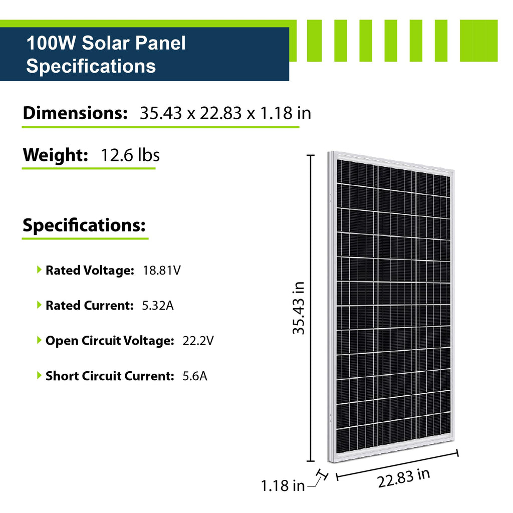 200W 12V Solar Power Kit with 200W Mono Rigid Solar Panels and 30A PWM Charge Controller Q8897