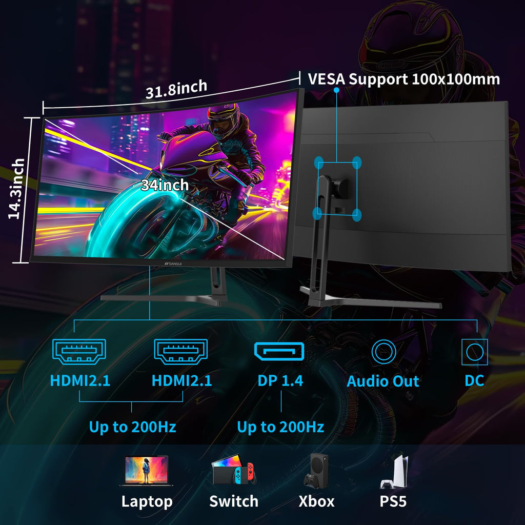34-Inch Curved Ultrawide Gaming Monitor N756