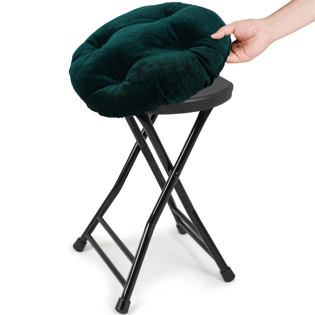 Folding Stool with 2 Pack Seat Cushion D2541