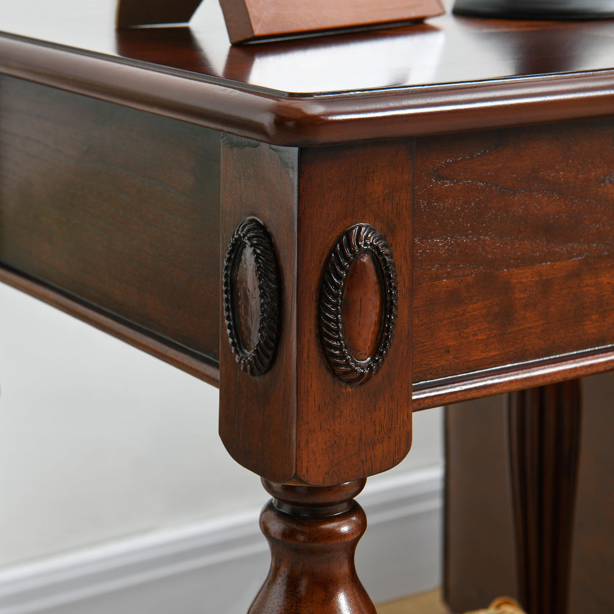 Solid Wood Side Table with Drawer and Storage Shelf G426232
