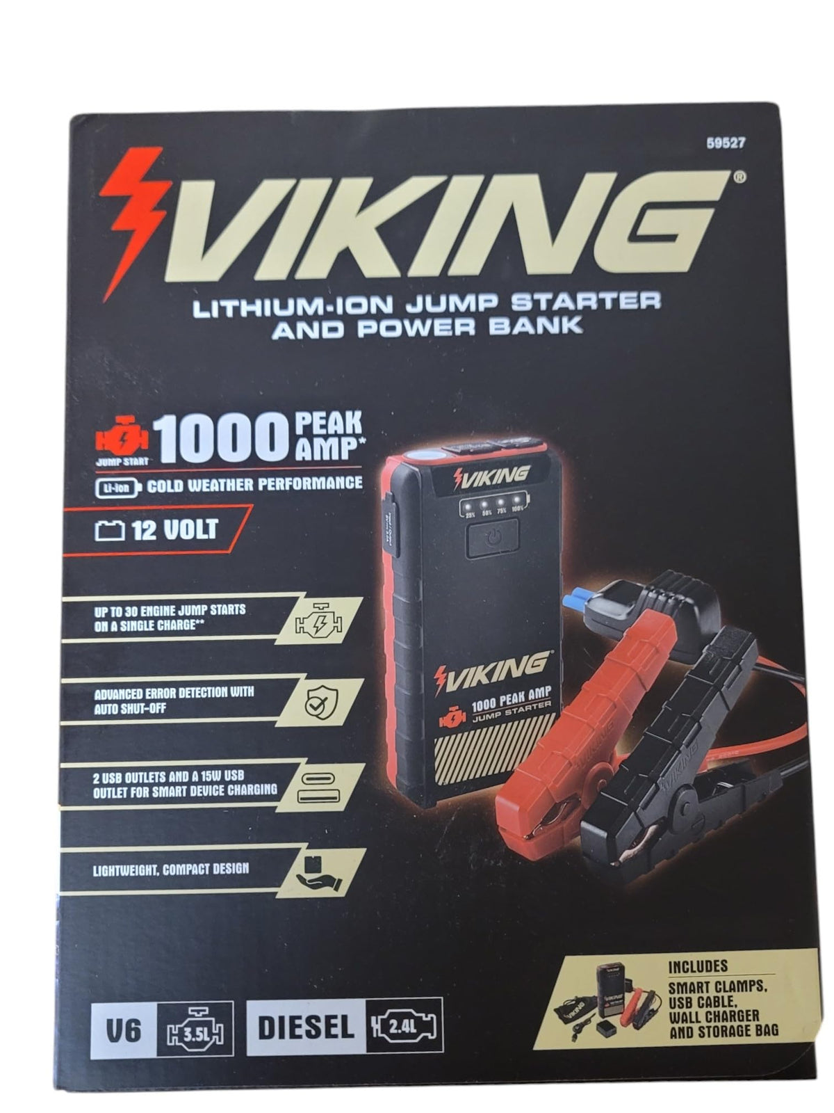 1000 Peak amp Lithium-ion Jump Starter and Power Bank R219703