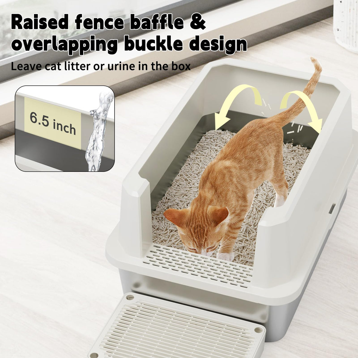 Stainless Semi-Closed Litter Box G9432