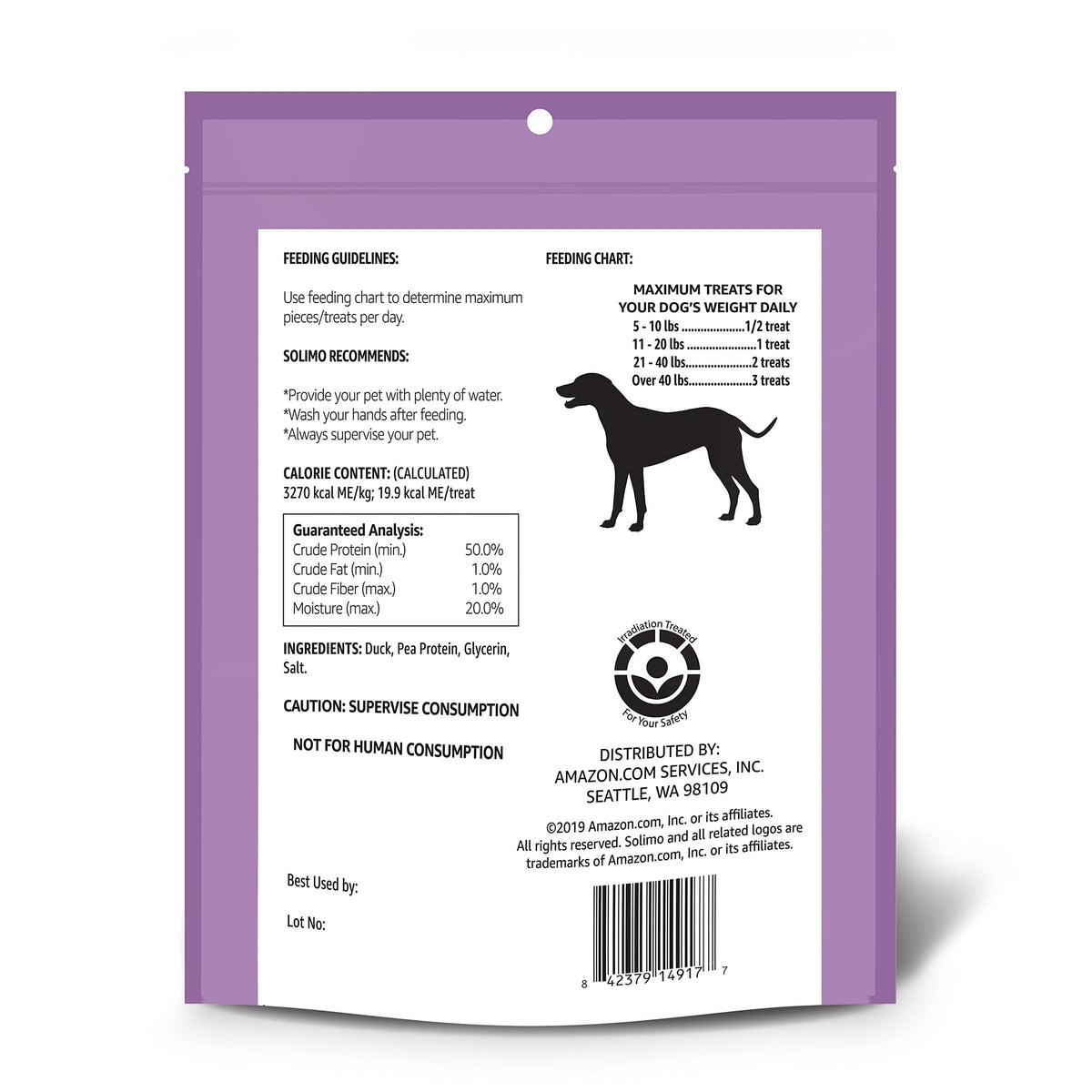 Duck Jerky Dog Treats, 2 pounds N75928